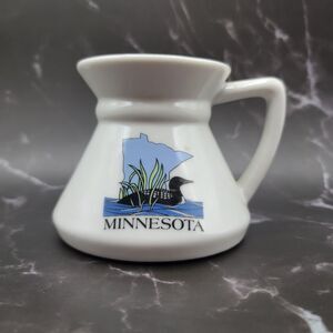 No Spill Non Slip Bottom Ceramic Travel Coffee Mug White Minnesota Loon